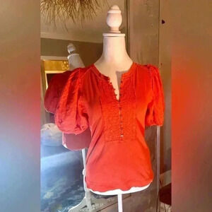Pilcro Women's Top in Vibrant Orange